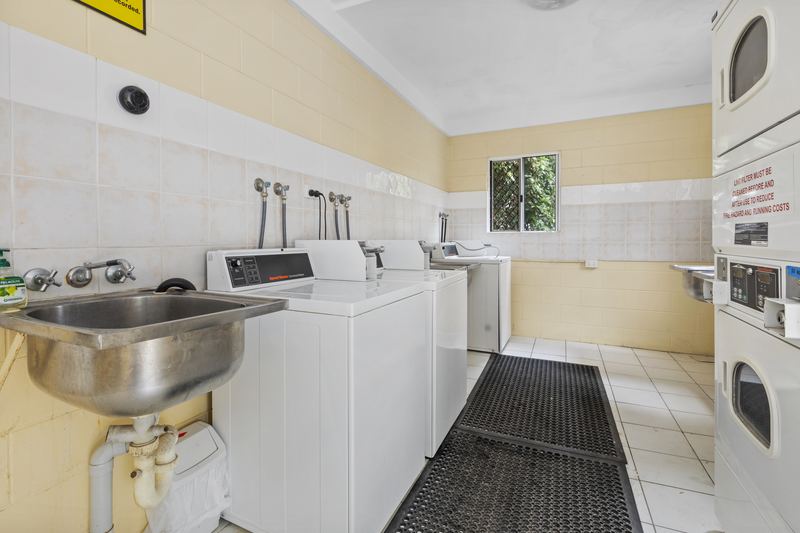 Coin laundry — washers and dryers on site